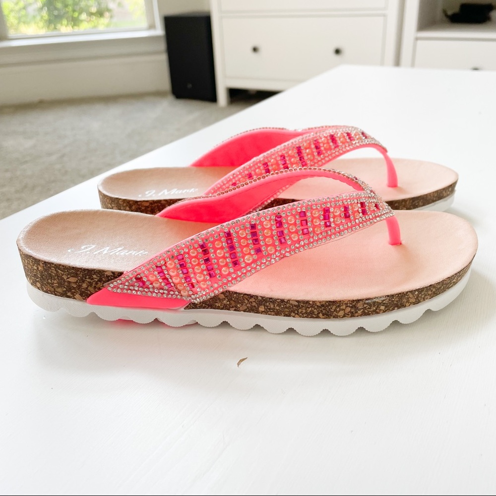 J.Mark Hot Pink Rhinestones Sandal